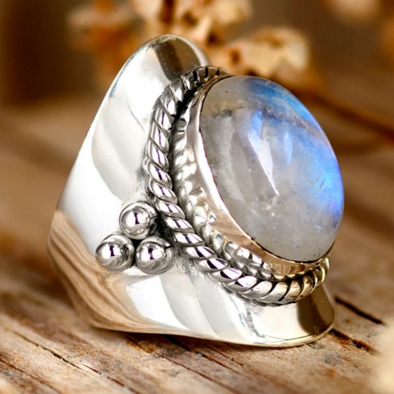 Bohemian Twisted Rope Shield Shaped Statement Ring